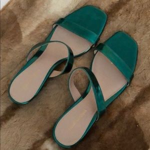Stuart Weitzman Green Slides